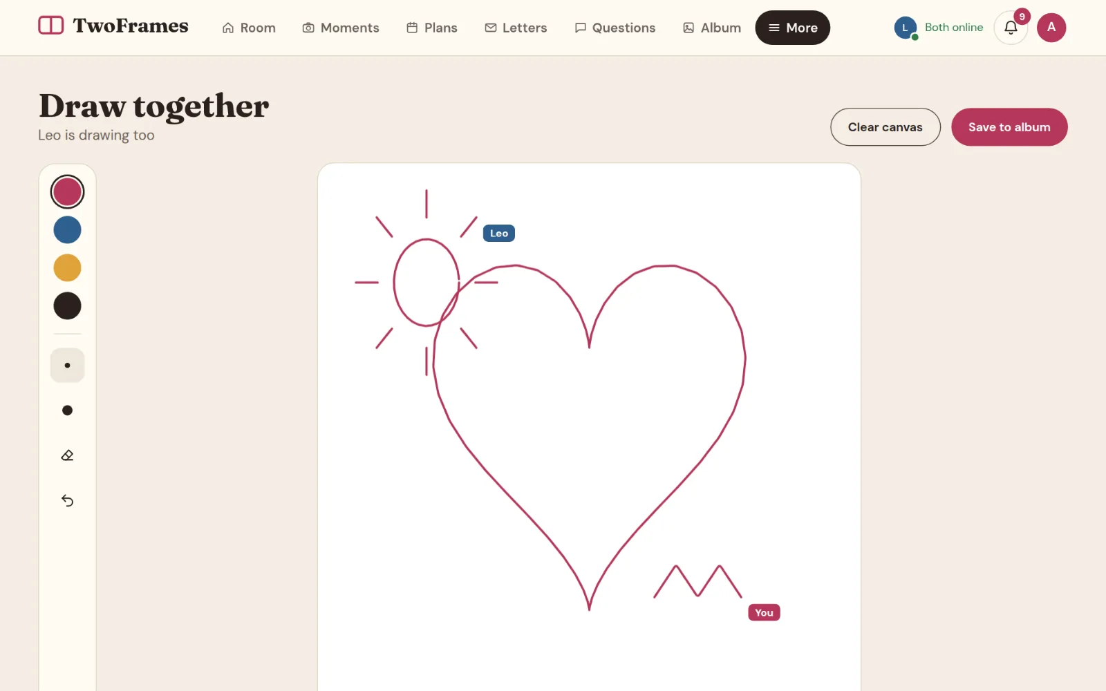 Draw together in TwoFrames